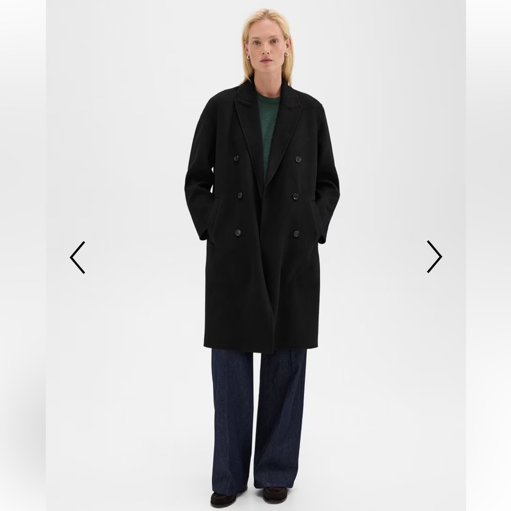 Theory Double-Breasted Wool-Cashmere Coat P BNWT